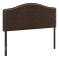 Monarch Specialties Bed, Headboard Only, Full Size, Bedroom, Upholstered, Pu Leather Look, Brown, Transitional I 6010F